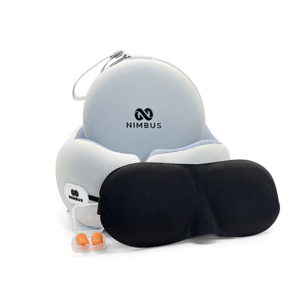 Nimbus travel pillow set with sleep mask and earplugs